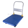 Carrinho de comida de mão de carrinho com plataforma dobrável azul de 400 kg